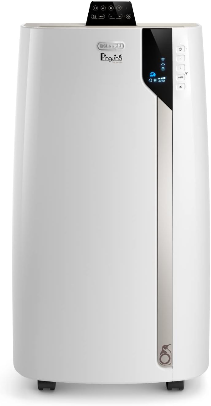 De'Longhi Pinguino PAC EL112 CST WiFi, Mobile Klimaanlage mit MyEcoRealFeel-Technologie für Räume bis zu 110 m³,11.000 BTU/h, 2,9 kW, 63 dB, Entfeuchtungsfunktion, A+, App- und Sprachsteuerung, Weiß