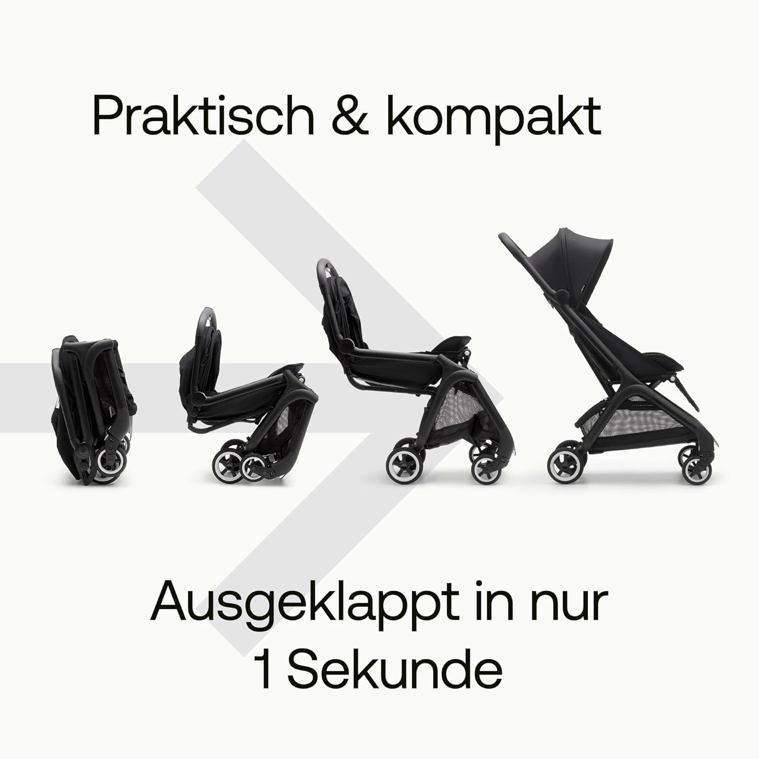 Bugaboo Butterfly ultrakompakter Reise-Kinderwagen, klein & leicht, einhändig faltbar und einfach zu lenken, ergonomischer City-Buggy für Babys ab 6 Monaten, mit viel Stauraum, Stormy Blue