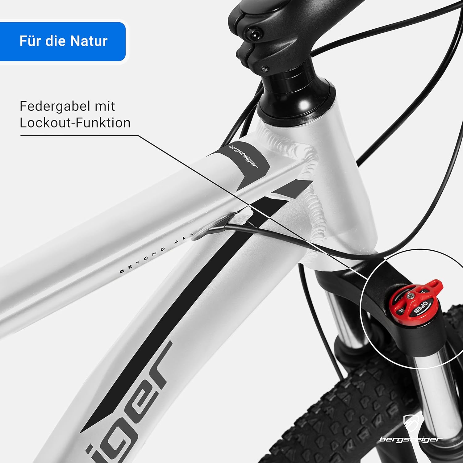 Bergsteiger Makalu 26 Zoll Mountainbike Aluminium, geeignet ab 150 cm, Scheibenbremse, Shimano 21 Gang-Schaltung, Hardtail, Jungen-Fahrrad & Herren-Fahrrad