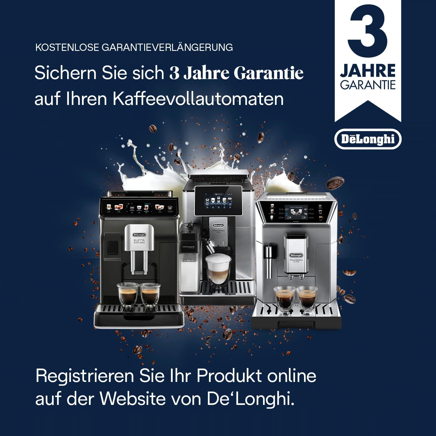 De'Longhi Eletta Evo ECAM 46.860.B Kaffeevollautomat mit LatteCrema Milchsystem, Cappuccino und Espresso auf Knopfdruck, LCD Display und Sensor-Touch-Tasten, schwarz