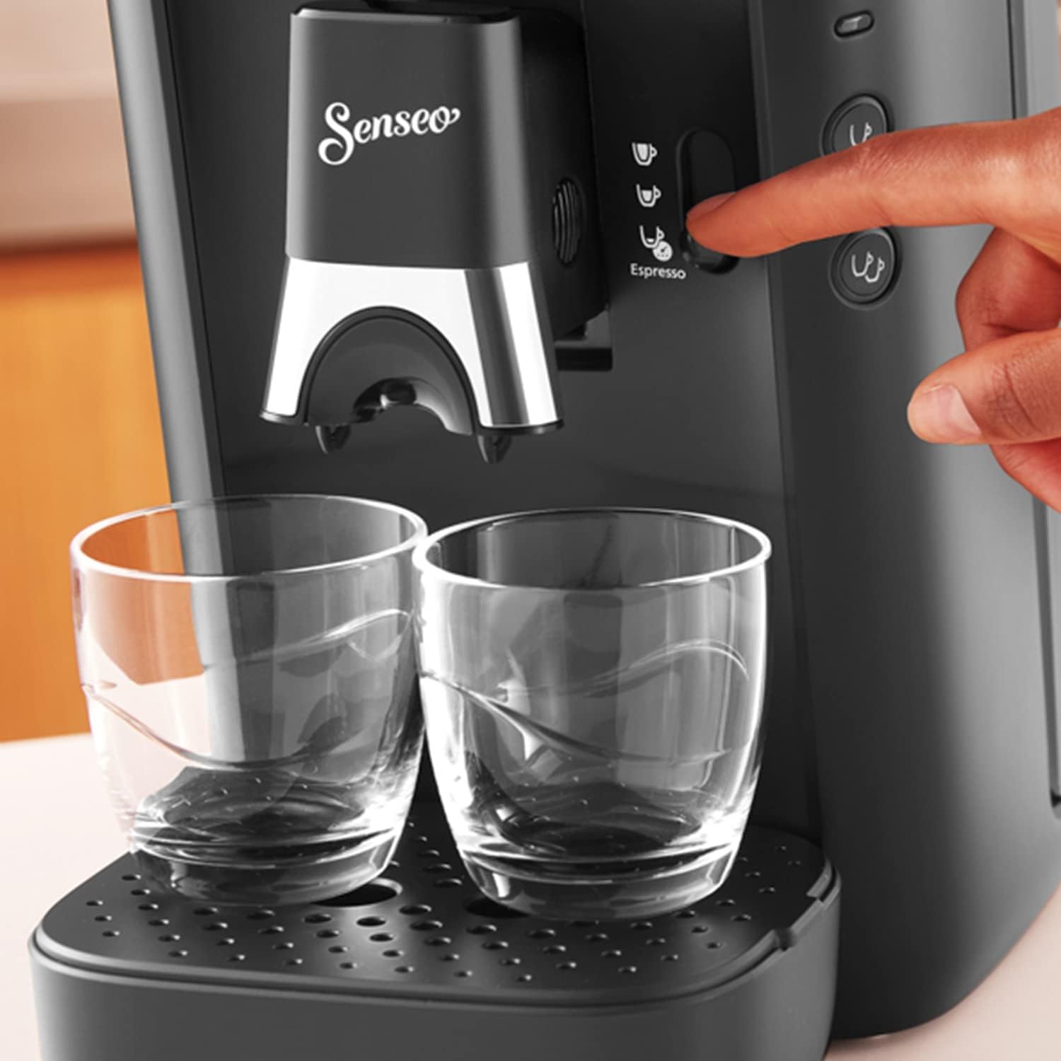 Philips Senseo Maestro Kaffeepadmaschine mit Kaffeestrkewahl und Memo-Funktion, 1,2 Liter Wasserbehlter, Grünes Produkt, Farbe: Rot (CSA260/90)