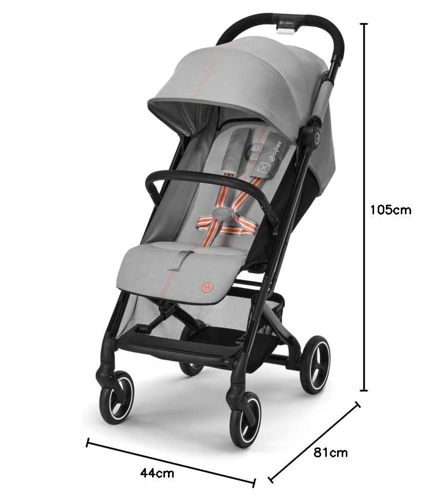 Cybex Gold Kinderwagen Beezy mit One-Pull Harness, Ab Geburt bis ca. 4 Jahre (max. 22 kg), Kompakt und ergonomisch, Magic Black (Schwarz mit schwarzem Rahmen)