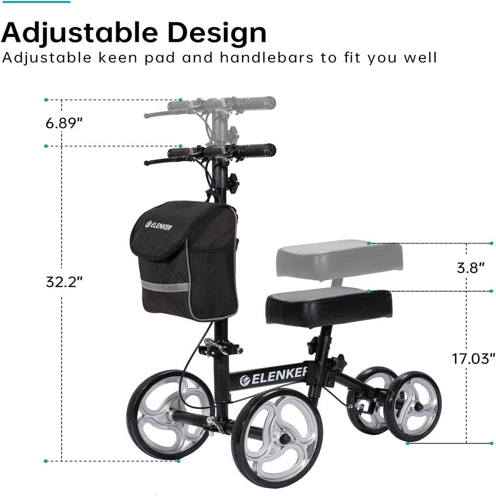 Elenker Knee Walker Steerable Medical Scooter Crutch Alternative