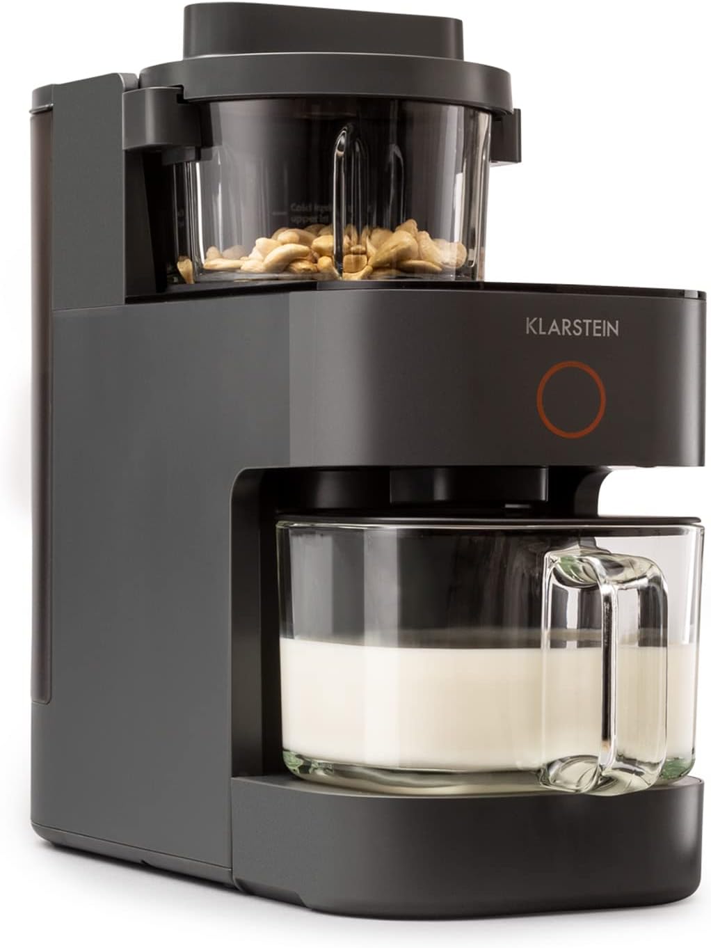 Klarstein Mixer, Standmixer mit 300 Motor- und 1250 Watt Heizleistung, Hochleistungsmixer für Pflanzenmilch Zubereitung, Smoothie Mixer mit 360° Heiztechnologie, 30.000 U/min, Touchscreen, Schwarz