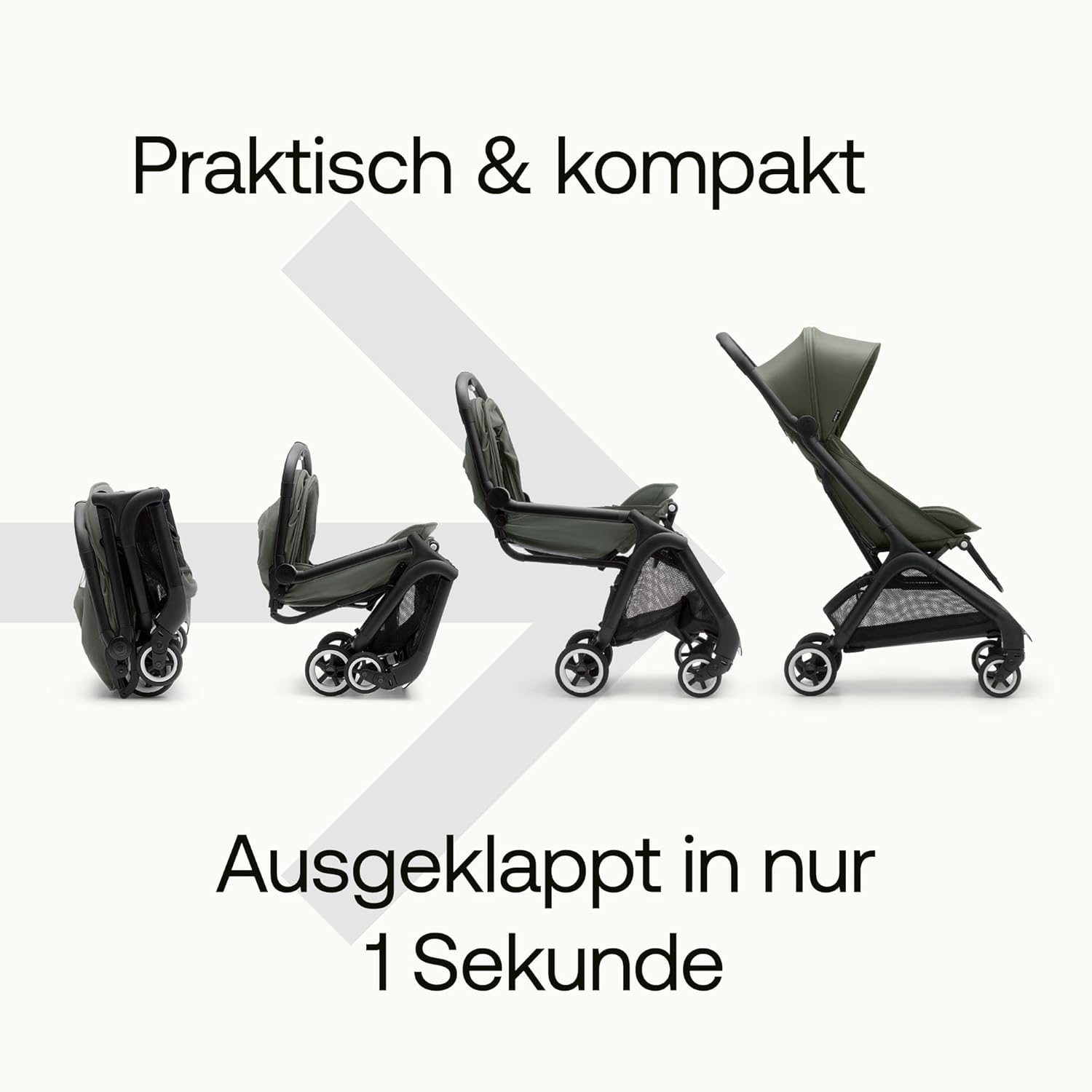 Bugaboo Butterfly ultrakompakter Reise-Kinderwagen, klein & leicht, einhändig faltbar und einfach zu lenken, ergonomischer City-Buggy für Babys ab 6 Monaten, mit viel Stauraum, Stormy Blue