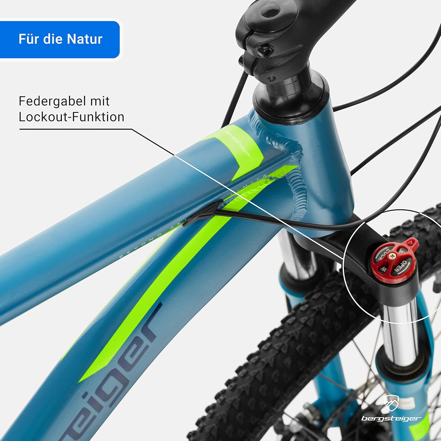 Bergsteiger Makalu 26 Zoll Mountainbike Aluminium, geeignet ab 150 cm, Scheibenbremse, Shimano 21 Gang-Schaltung, Hardtail, Jungen-Fahrrad & Herren-Fahrrad