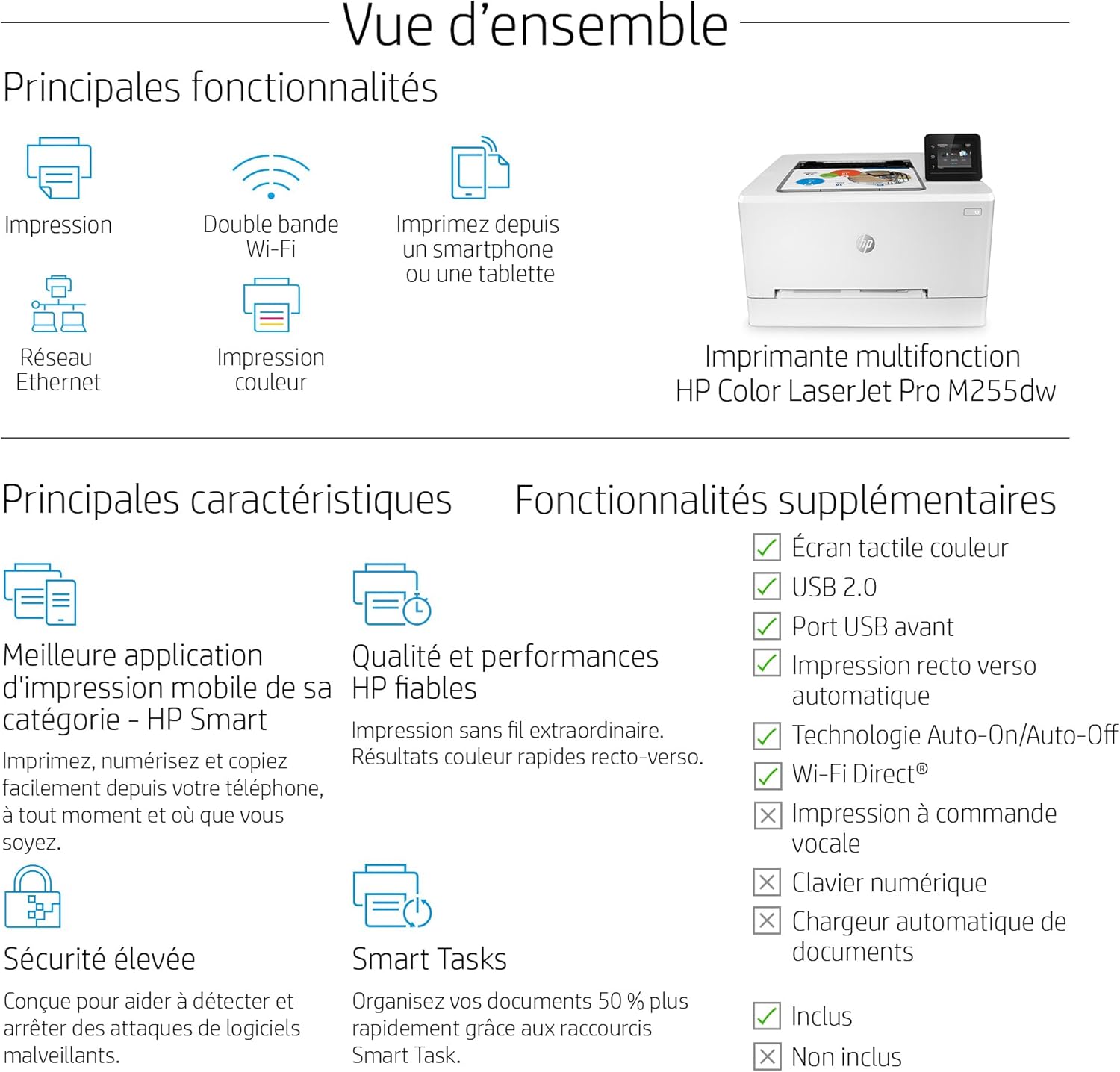HP Color LaserJet Pro MFP 3302fdwg Multifunktions-Farblaserdrucker, Fax, Automatischer beidseitiger Druck, Touchscreen, Wi-Fi, Ethernet, USB, HP Wolf Pro Security