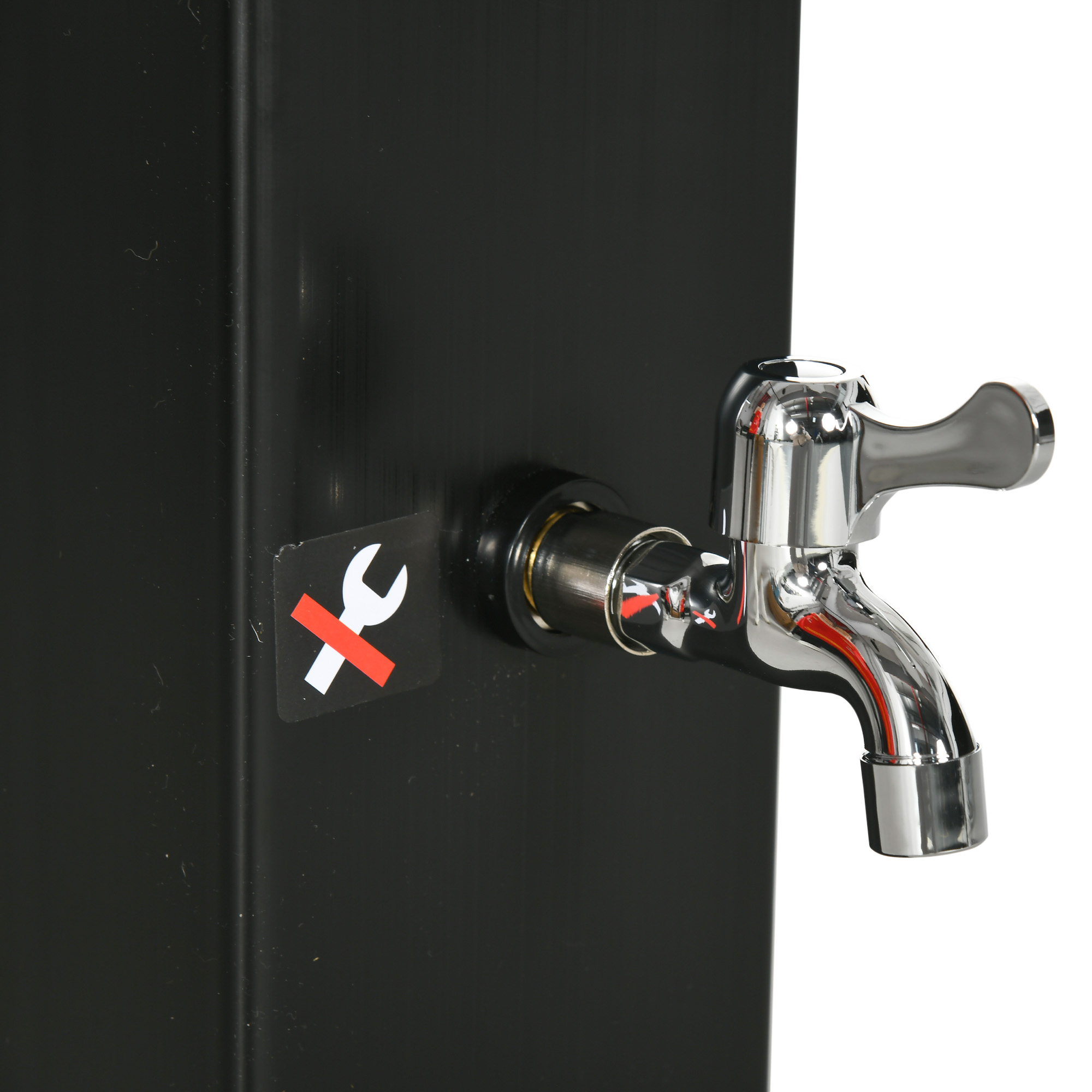 Outsunny Solardusche, um 360° drehbarer Duschkopf, Fußdusche, Wassererhitzung bis 60° C, schwarz, 19 x 20 x 217 cm