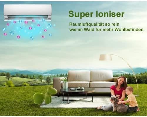 2x 9000 BTU Quick-Connect ECO Smart Inverter 2x 2,6kW MultiSplit Klimaanlage Sehr Leise mit Self Clean/WiFi/App/Super Ioniser/Follow Me Komplett Set inkl. Leitungen & Heizfunktion