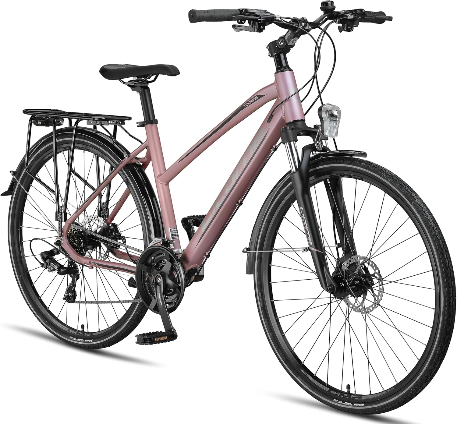 Licorne Bike Premium Touring Trekking Bike in 28 Zoll Aluminium Scheibenbremse Fahrrad für Jungen, Mädchen, Damen und Herren - 21 Gang-Schaltung - Mountainbike - Crossbike