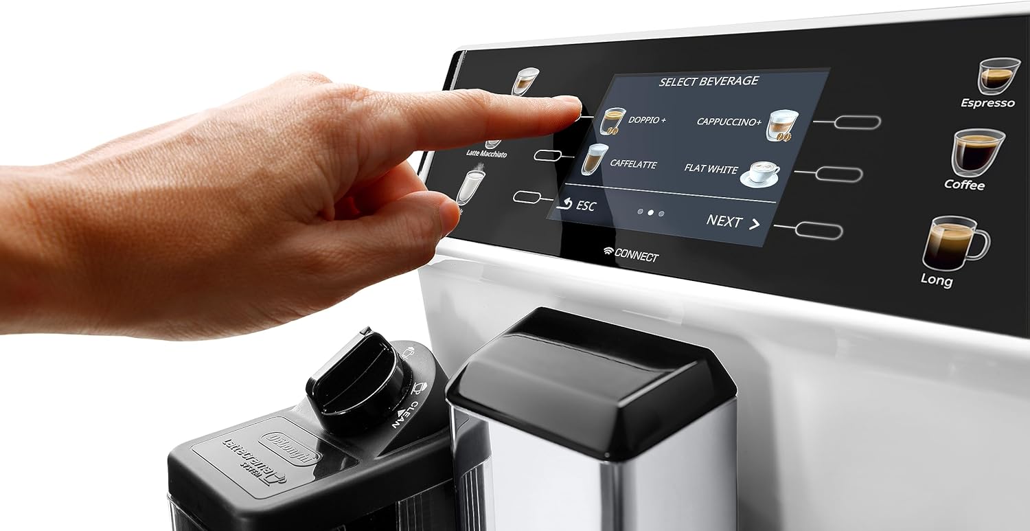 De'Longhi Eletta Evo ECAM 46.860.B Kaffeevollautomat mit LatteCrema Milchsystem, Cappuccino und Espresso auf Knopfdruck, LCD Display und Sensor-Touch-Tasten, schwarz