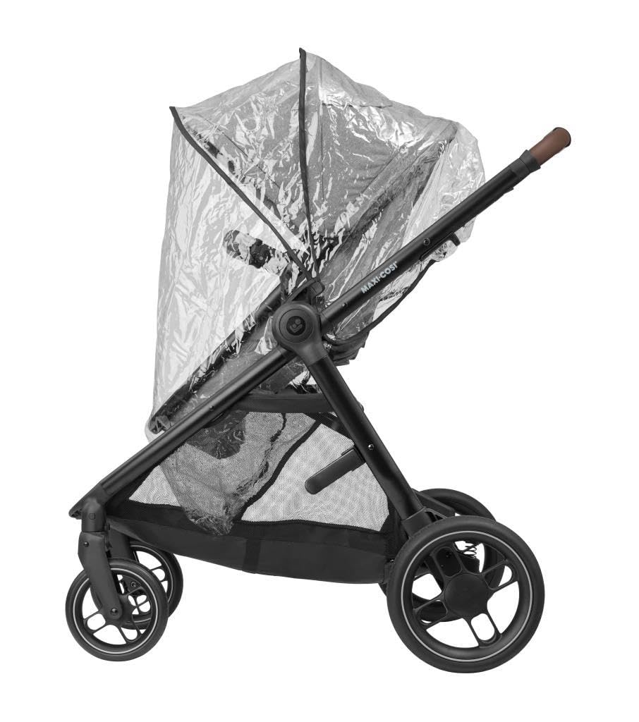 Maxi-Cosi Zelia S Trio Kinderwagen 3 in 1 Komplettset, 0-4 Jahre, bis 22 kg, Zusammenklappbar, Kompakt, Verstellbarer Baby Kinderwagen, mit CabrioFix S i-Size Babyschale, Zubehör, Wickeltasche, Grau