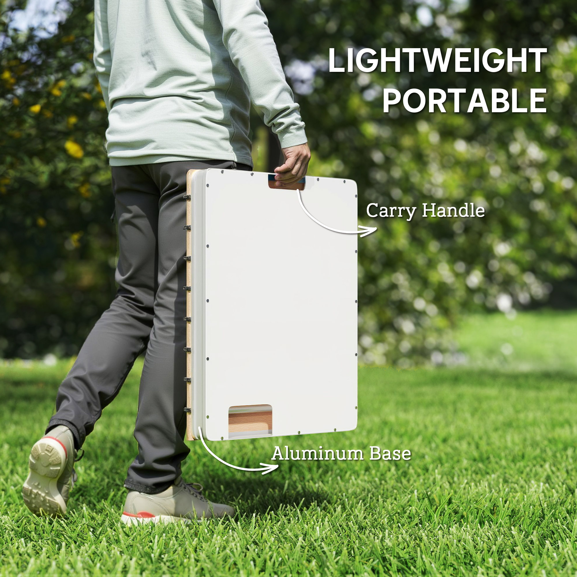 Outsunny Bodendusche Gartendusche mit einstellbar Fußrad Aluminium bis 4 m Fontänenhöhe 70 x 55 cm Naturholz