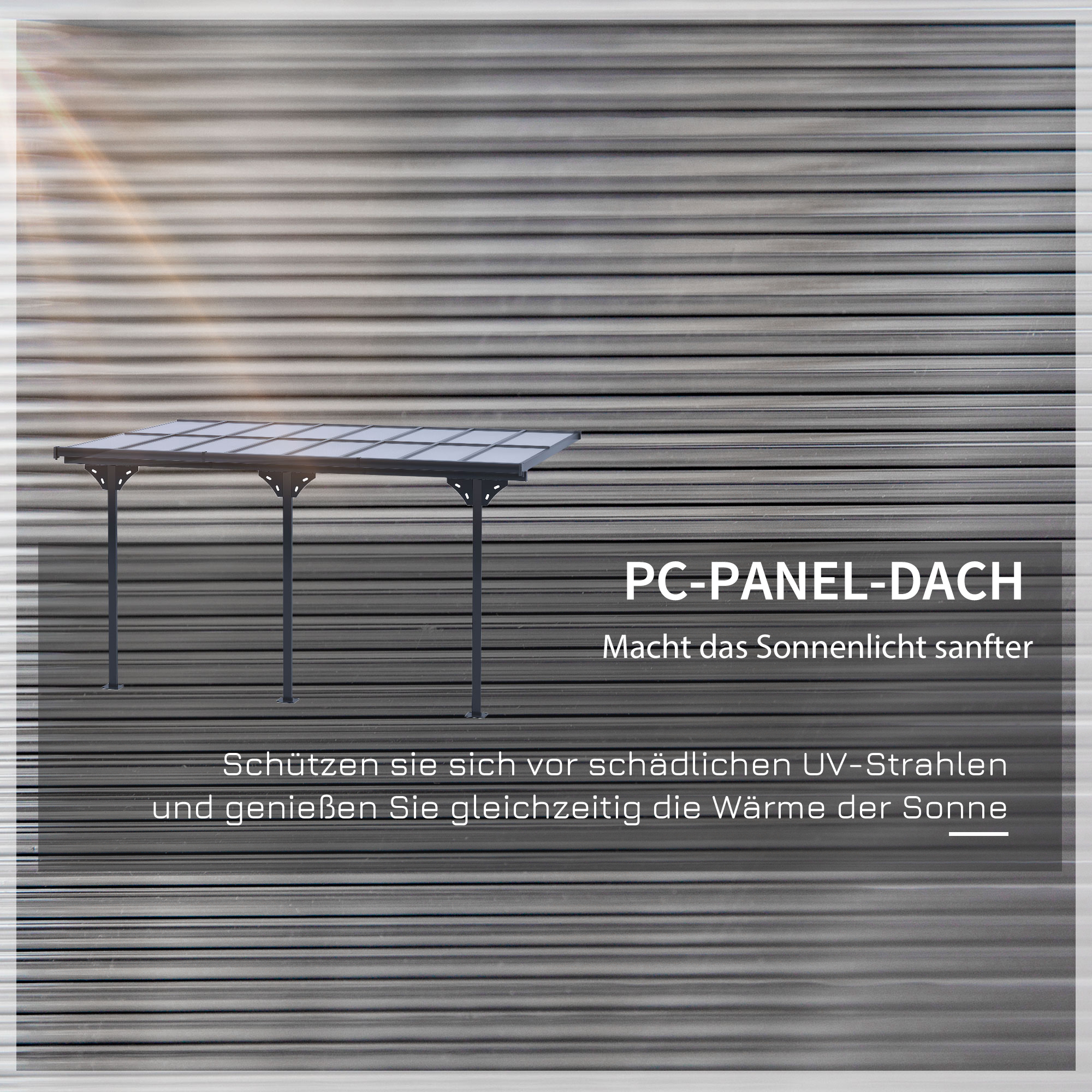 Outsunny Pergola Pavillon  4.35 x 3.02 m Gartenpavillon Überdachung Zelt 231-250 cm höhenverstellbar Sonnenschutz Terrassendach Anbaupavillion Aluminium Grau