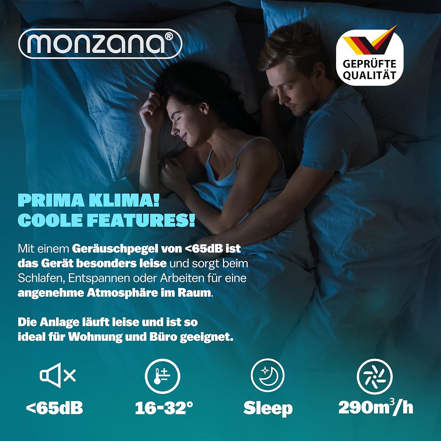 Monzana® lokale Klimaanlage MZKA2000 Mobil Abluftschlauch 7000BTU 3in1 750W 24h Timer 25qm Fernbedienung Luftentfeuchter Rollladenkit Klimagerät