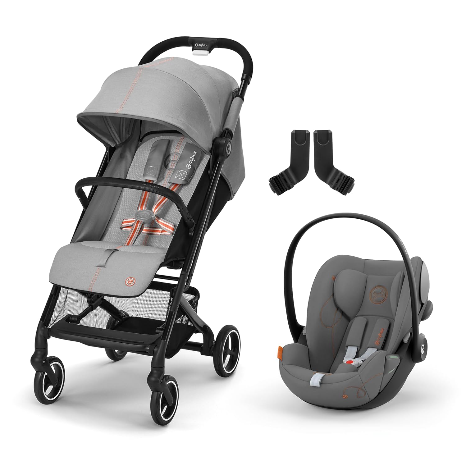 Cybex Gold Kinderwagen Beezy mit One-Pull Harness, Ab Geburt bis ca. 4 Jahre (max. 22 kg), Kompakt und ergonomisch, Magic Black (Schwarz mit schwarzem Rahmen)