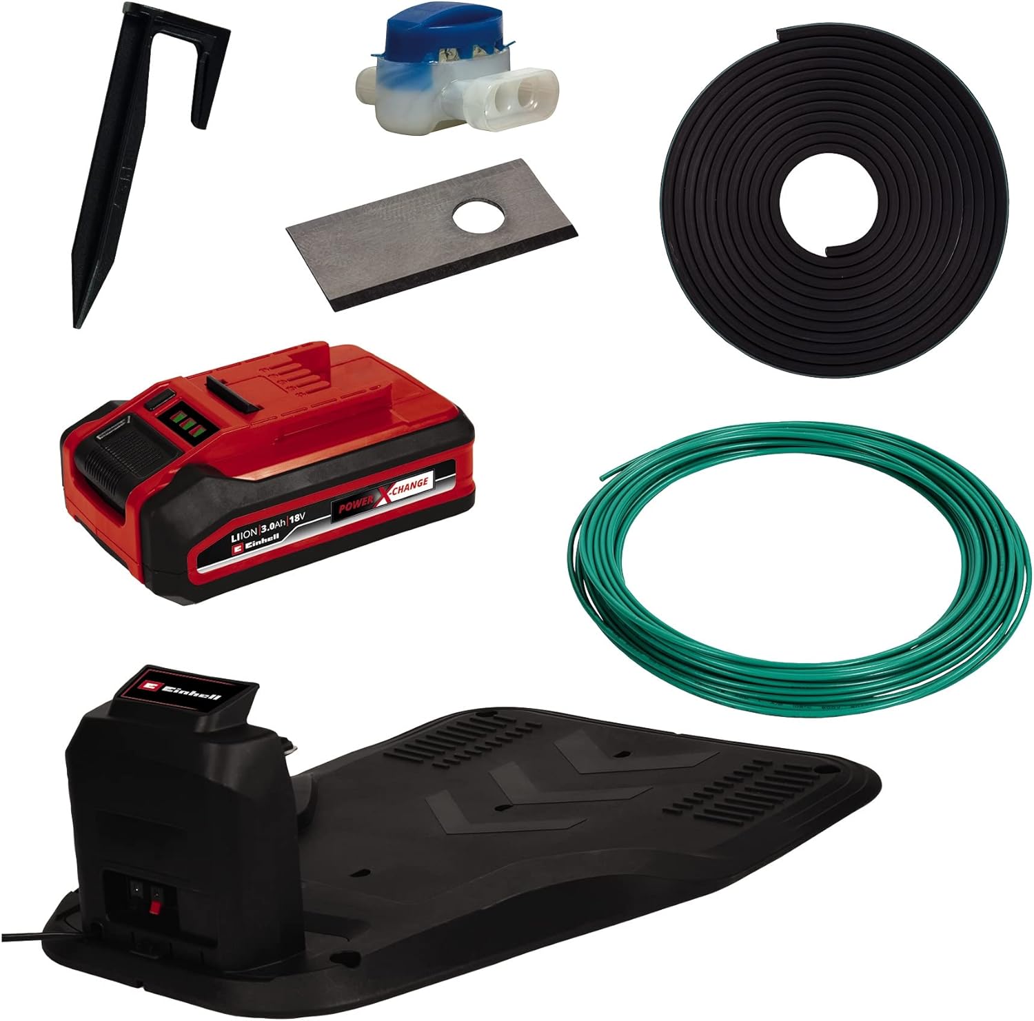 Einhell Mhroboter FREELEXO CAM 500 Power X-Change (18V, Kamera ersetzt Begrenzungsdraht, für 500 m, Brushless, bis 25% Steigung, Schnittbreite 18 cm, inkl. 3,0 Ah Akku, 5 m Magnetband)