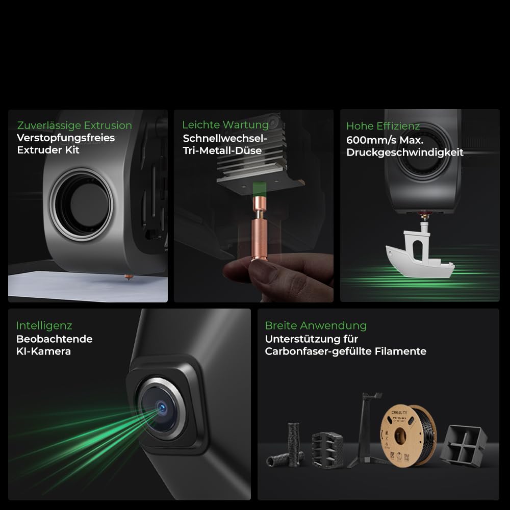 Creality K2 Plus Combo 3D-Drucker, 16-Farben Multimaterial-Druck, 350³mm XXL-Bauraum, Servo-Direktantrieb, Dual-KI-Kameras, Ultra-Leise <45dB, Aktive Heizkammer, RFID/WLAN (Industrie 4.0)