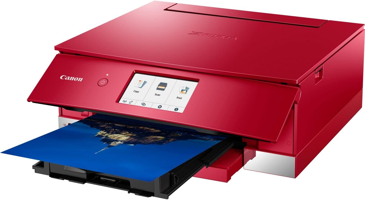 Canon PIXMA TS8351a Drucker Farbtintenstrahl Multifunktionsgerät DIN A4 (Scanner, Kopierer, 4.800 x 1.200 dpi, 6 separate Tinten, USB, WLAN, AirPrint, Duplexdruck, 2 Papierzuführungen, 5 GHz), weiß