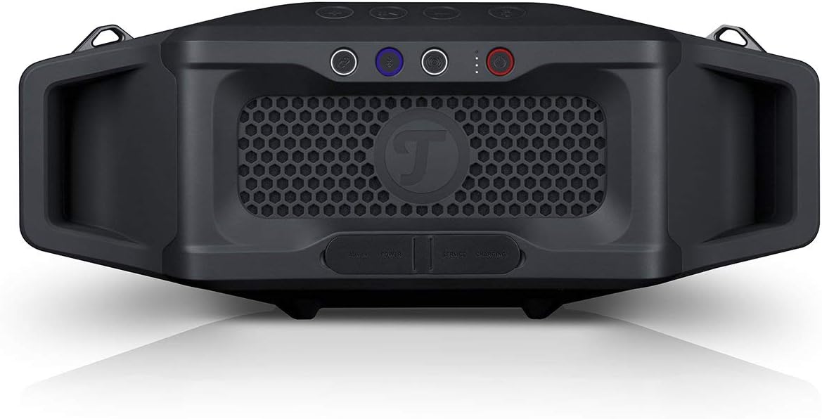 Teufel ROCKSTER Cross Tragbarer Bluetooth-Stereo-Speaker Lautsprecher Wireless Musik Akku bis zu 16 Stunden Strahlwassergeschützt nach IPX5 Schwarz