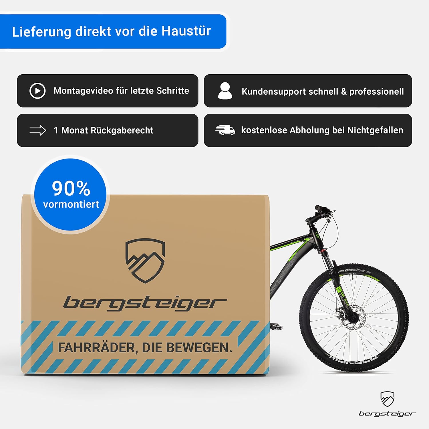 Bergsteiger Makalu 26 Zoll Mountainbike Aluminium, geeignet ab 150 cm, Scheibenbremse, Shimano 21 Gang-Schaltung, Hardtail, Jungen-Fahrrad & Herren-Fahrrad