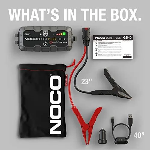 NOCO Boost Plus GB40 1000 Amp 12-Volt UltraSafe Lithium Jump Starter Box, Car Battery Booster Pack, Portable Power Bank Charger