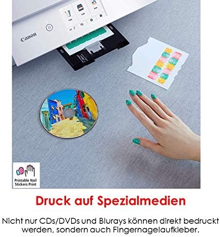 Canon PIXMA TS8351a Drucker Farbtintenstrahl Multifunktionsgerät DIN A4 (Scanner, Kopierer, 4.800 x 1.200 dpi, 6 separate Tinten, USB, WLAN, AirPrint, Duplexdruck, 2 Papierzuführungen, 5 GHz), weiß