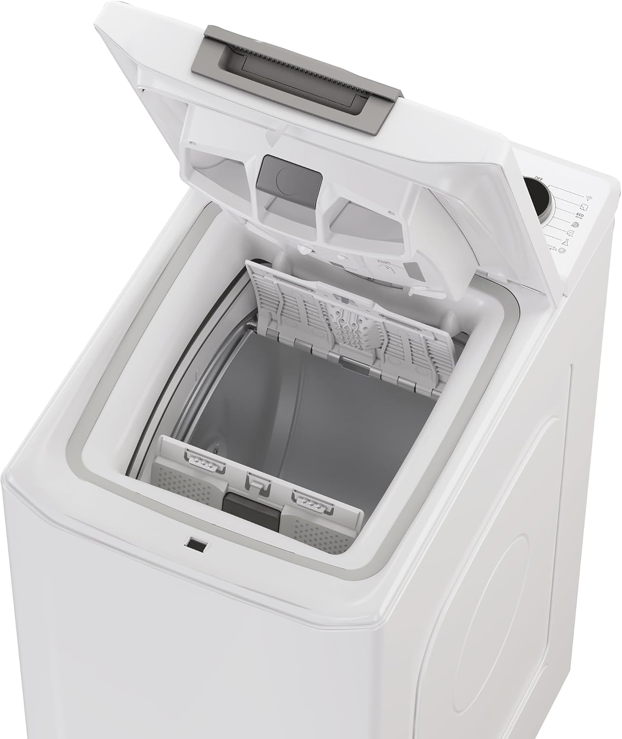 Hoover Toplader Waschmaschine THO286TM5-S 8 kg I Smarte Bedienung mit Wi-Fi und Bluetooth I 1200 U/min Schleuderdrehzahl I Nachlegefunktion