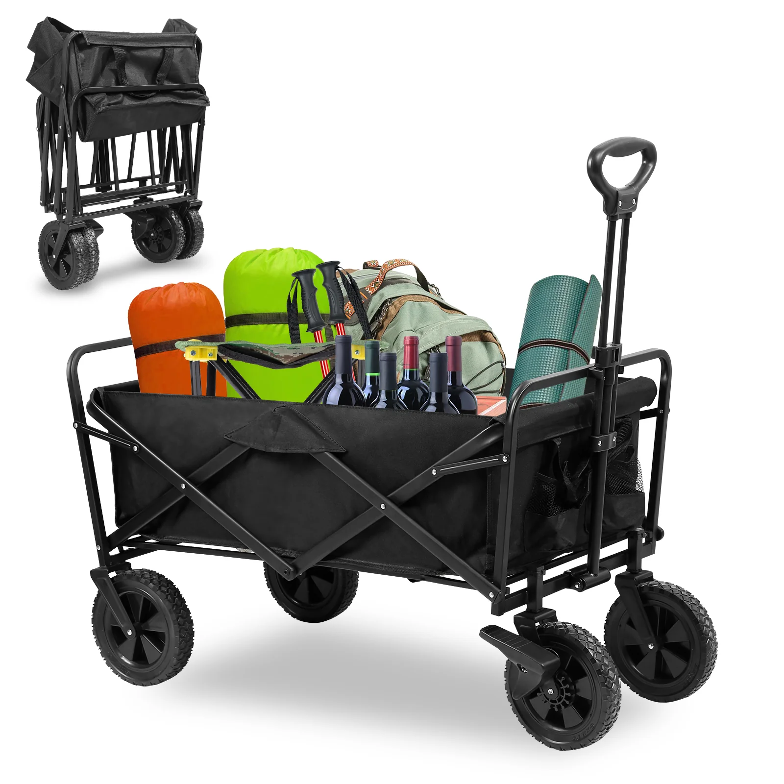 Sonnewelt Bollerwagen faltbar Transportwagen 100kg Belastbarkeit