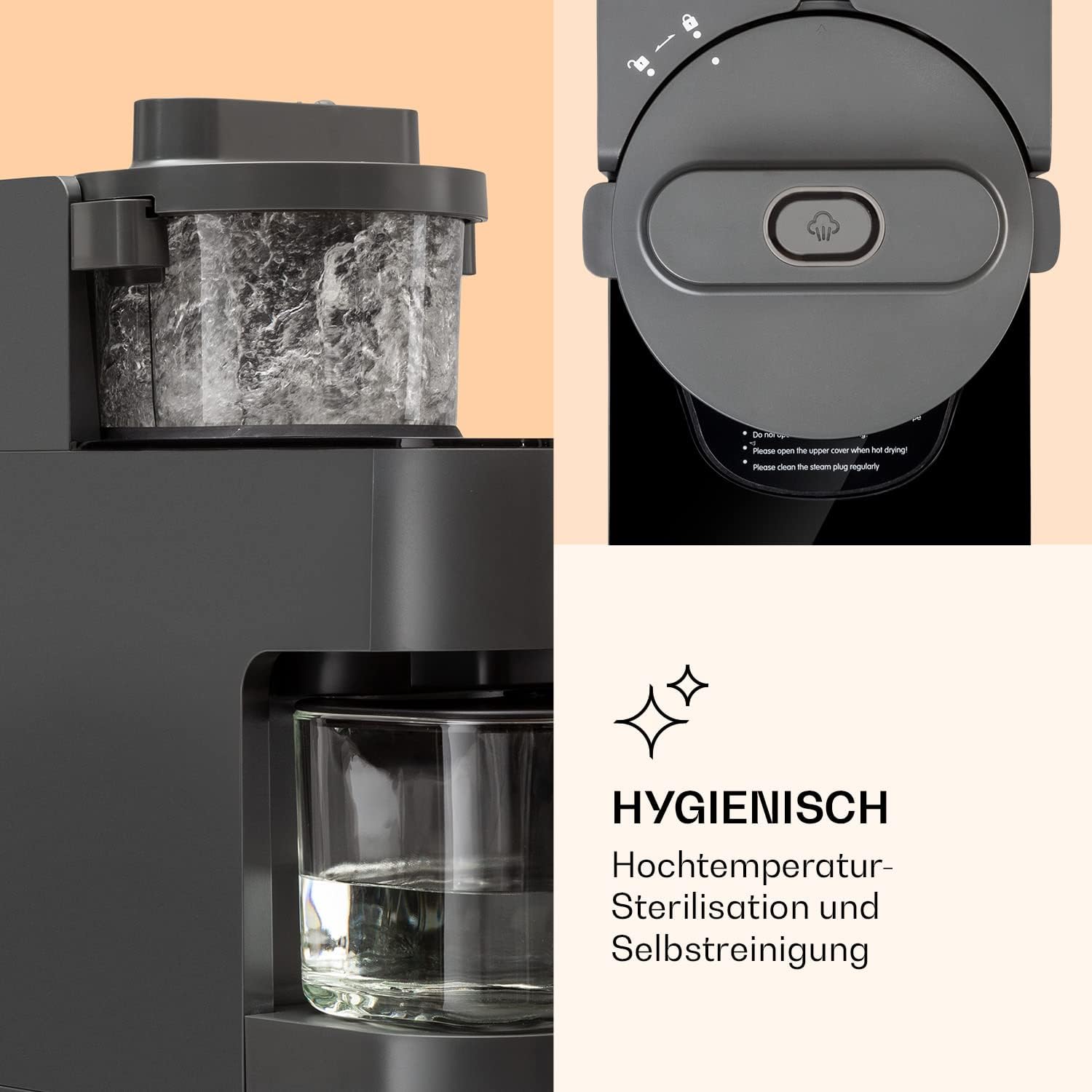 Klarstein Mixer, Standmixer mit 300 Motor- und 1250 Watt Heizleistung, Hochleistungsmixer für Pflanzenmilch Zubereitung, Smoothie Mixer mit 360° Heiztechnologie, 30.000 U/min, Touchscreen, Schwarz