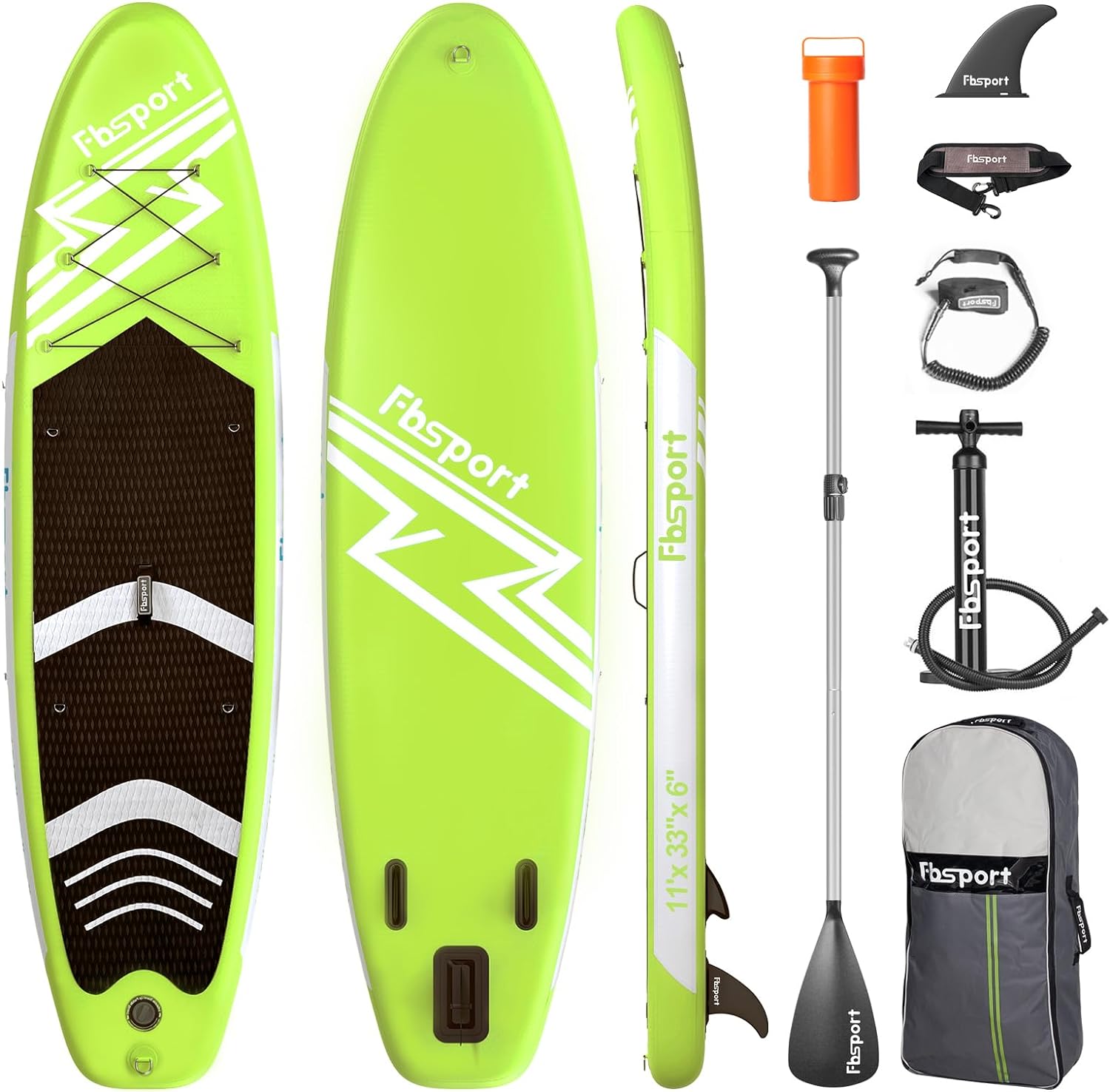 Premium-Stand-Up-Paddle-Board, Yoga-Board mit strapazierfähigem SUP-Zubehör und Tragetasche | Breiter Stand, Surf-Kontrolle, rutschfestes Deck, Leine, Paddel und Pumpe für Jugendliche und Erwachsene