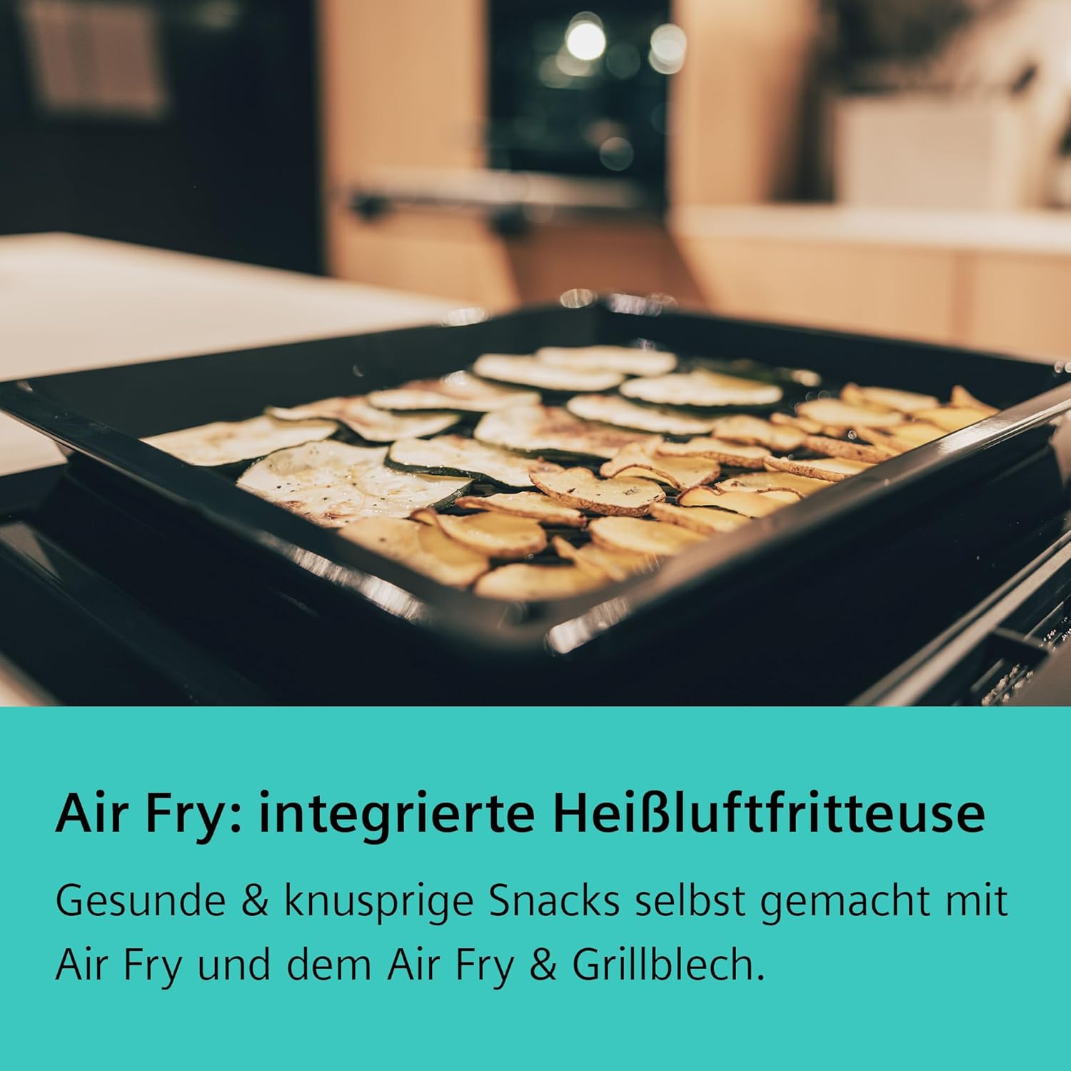 Siemens HB572ABS3, iQ300, Einbau-Backofen 60 x 60 cm, Air Fry, activeClean Pyrolyse Selbstreinung, LED-Touchbedienung, 3D Heißluft, Schnellaufheizung, cookControl10 Automatikprogramme, Edelstahl