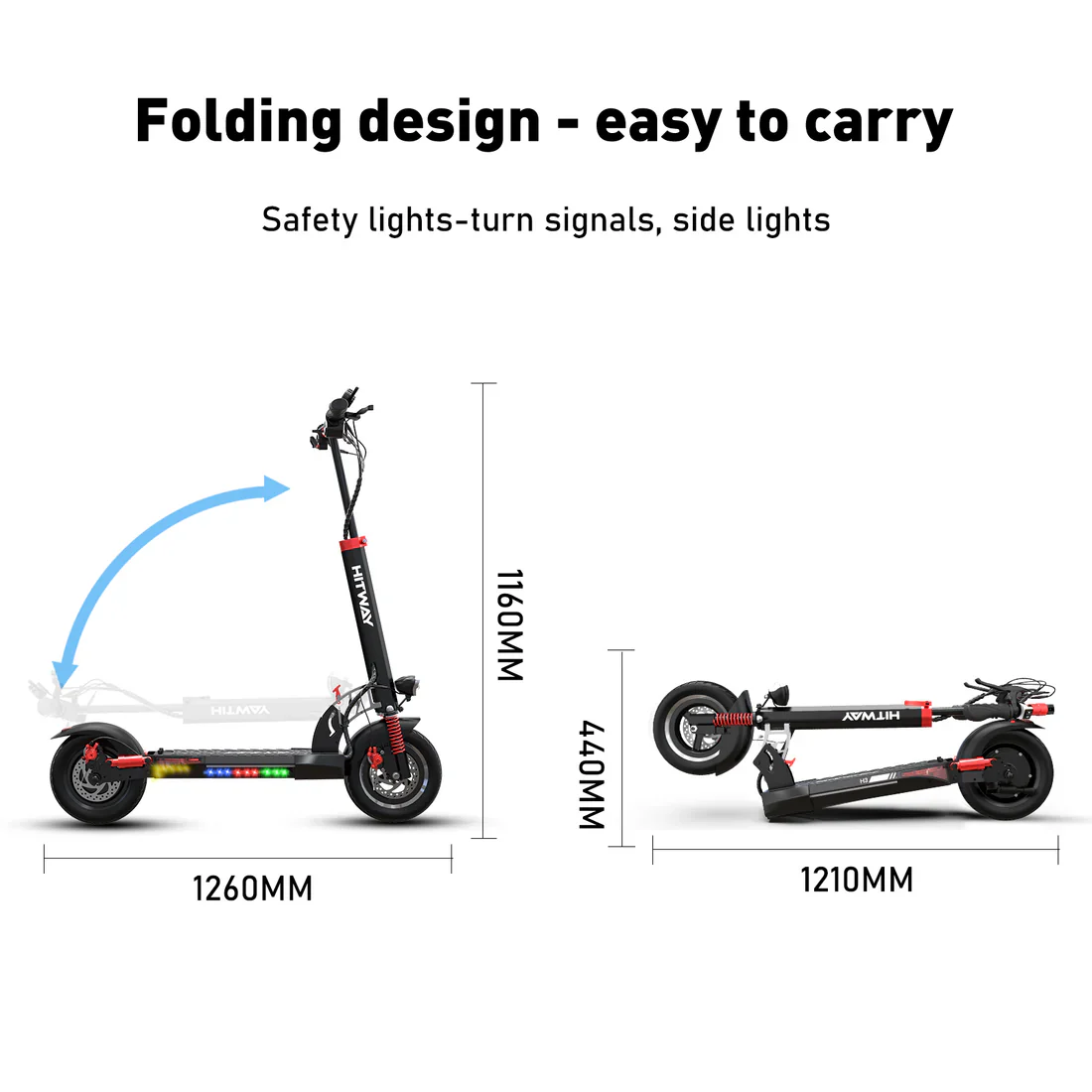 HITWAY HB24 E-Scooter mit Sitz – 800W Motor, 48V Batterie