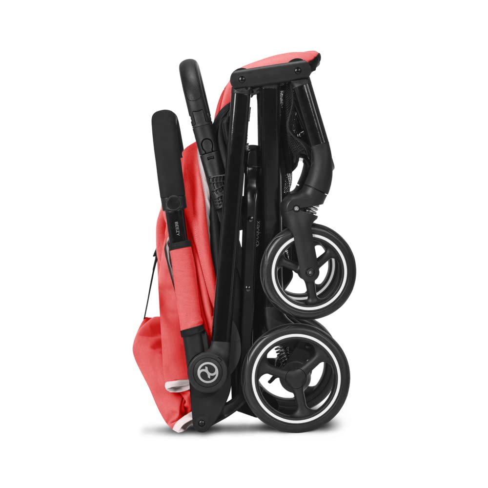 Cybex Gold Kinderwagen Beezy mit One-Pull Harness, Ab Geburt bis ca. 4 Jahre (max. 22 kg), Kompakt und ergonomisch, Almond Beige (Beige mit schwarzem Rahmen)