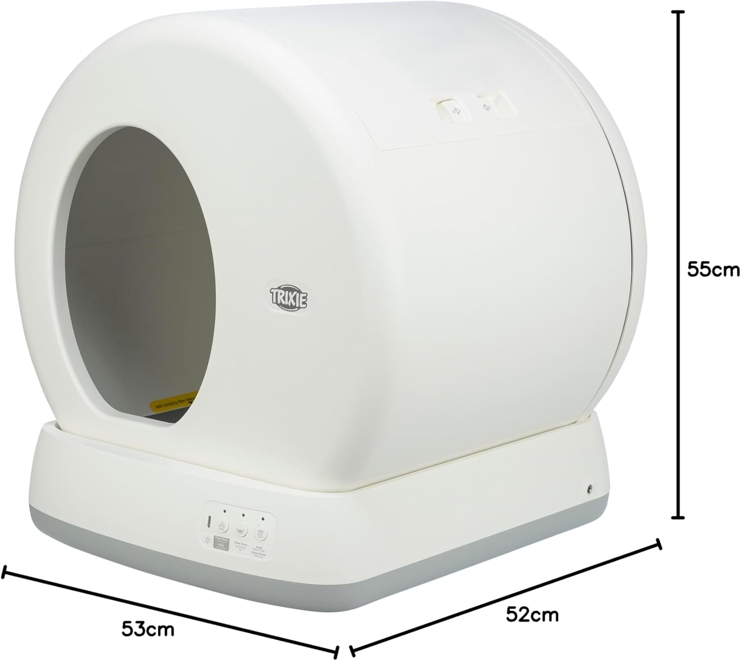 TRIXIE selbstreinigende Katzentoilette 53 x 55,5 x 52 cm – für anhaltende Sauberkeit – praktisches, elektrisches Katzenklo für Katzen ab 1,5 kg / 4 Monaten – leise & sicher - 40040