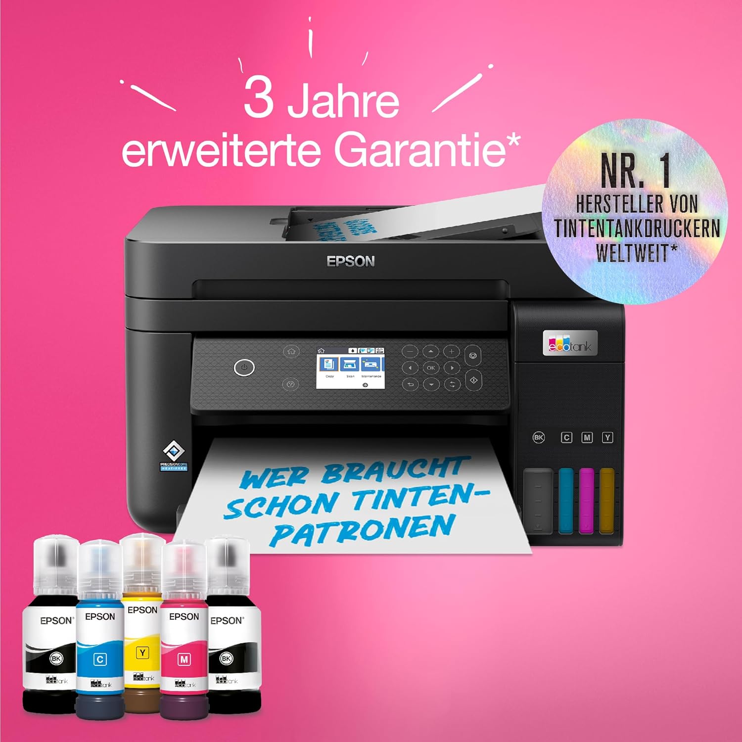 Epson EcoTank ET-4800 A4-Multifunktions-Wi-Fi-Tintentankdrucker, mit einem im Lieferumfang enthaltenen Vorrat an Tinten bis zu 3 Jahren