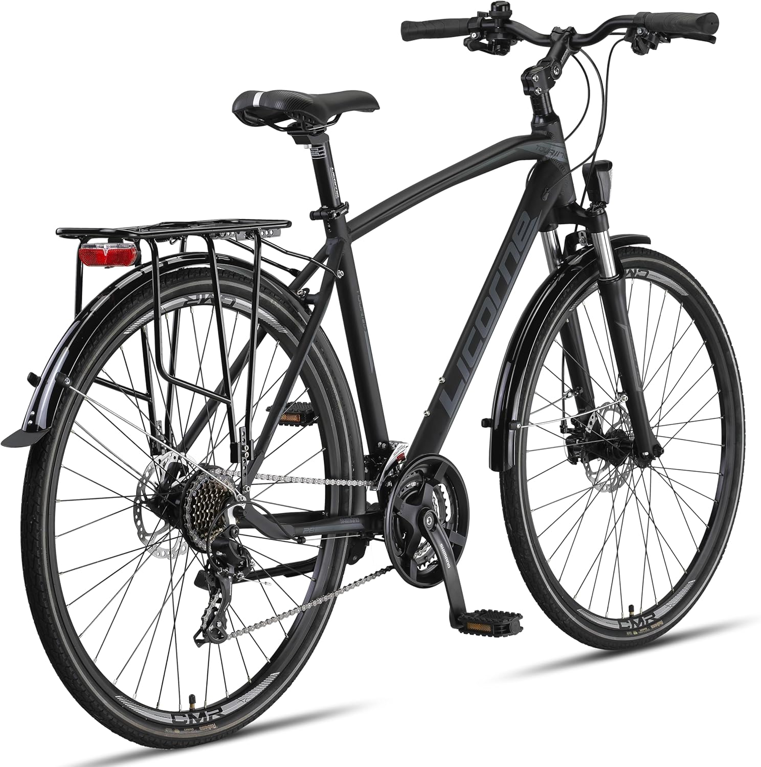 Licorne Bike Premium Touring Trekking Bike in 28 Zoll Aluminium Scheibenbremse Fahrrad für Jungen, Mädchen, Damen und Herren - 21 Gang-Schaltung - Mountainbike - Crossbike