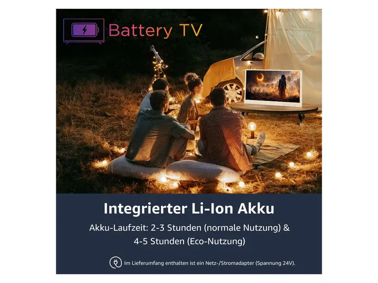 Tragbarer Fernseher »LT-32VHP256W« Camping Smart TV HD 32 Zoll mit Akku Strombetrieb