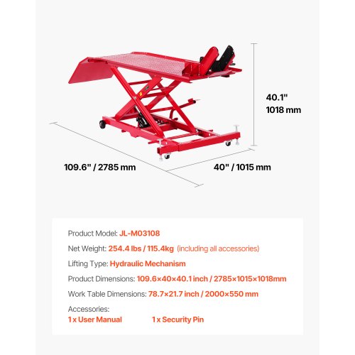 Motorradhebebühne Hebeständer Motorradheber Hydraulisch Rollbar Dirtbike