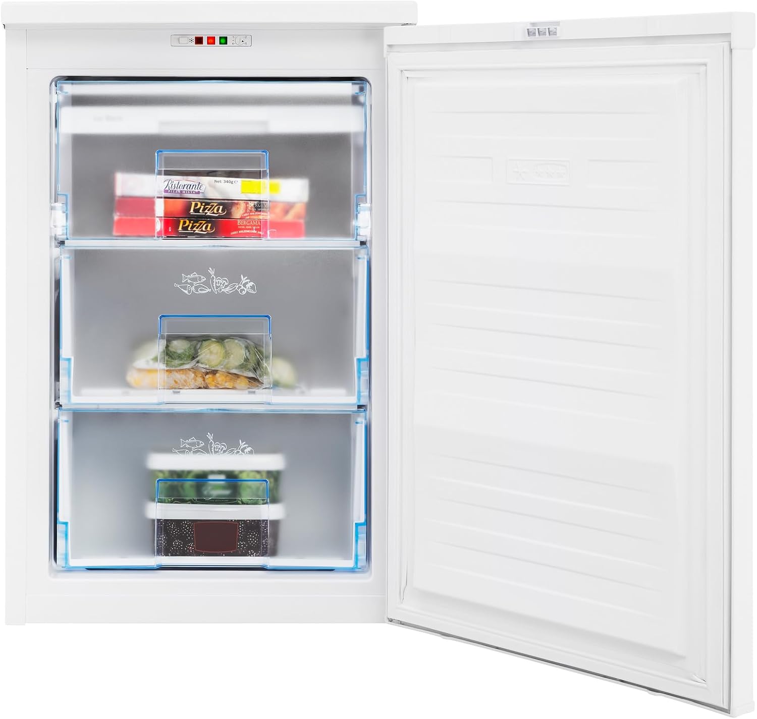 Beko FSE1074N b100 Tisch-Gefrierschrank, 95 l Gefrieren, Stand-Gefrierschrank, MinFrost minimale Eisbildung, 37 dB, Weiß