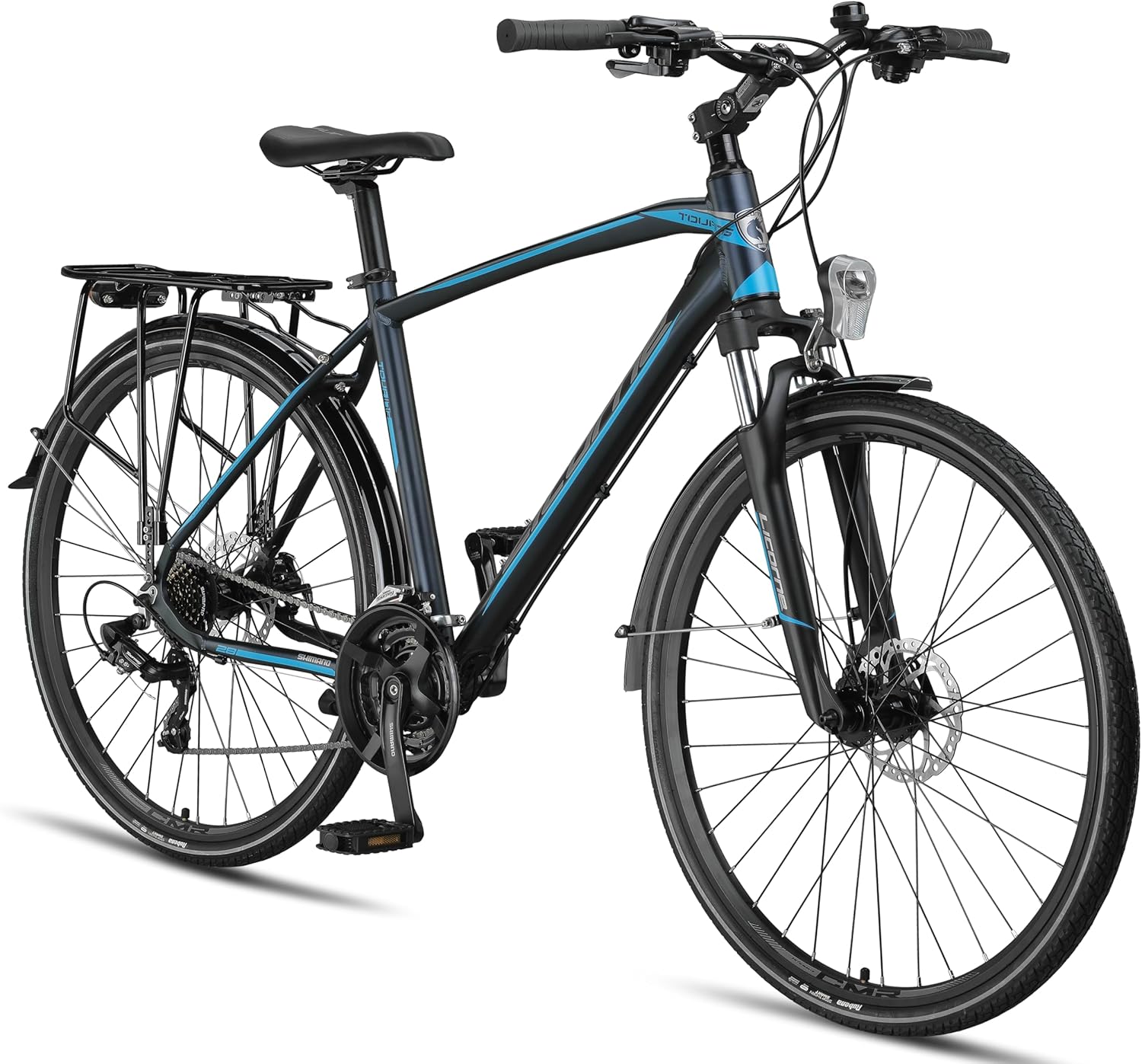 Licorne Bike Premium Touring Trekking Bike in 28 Zoll Aluminium Scheibenbremse Fahrrad für Jungen, Mädchen, Damen und Herren - 21 Gang-Schaltung - Mountainbike - Crossbike