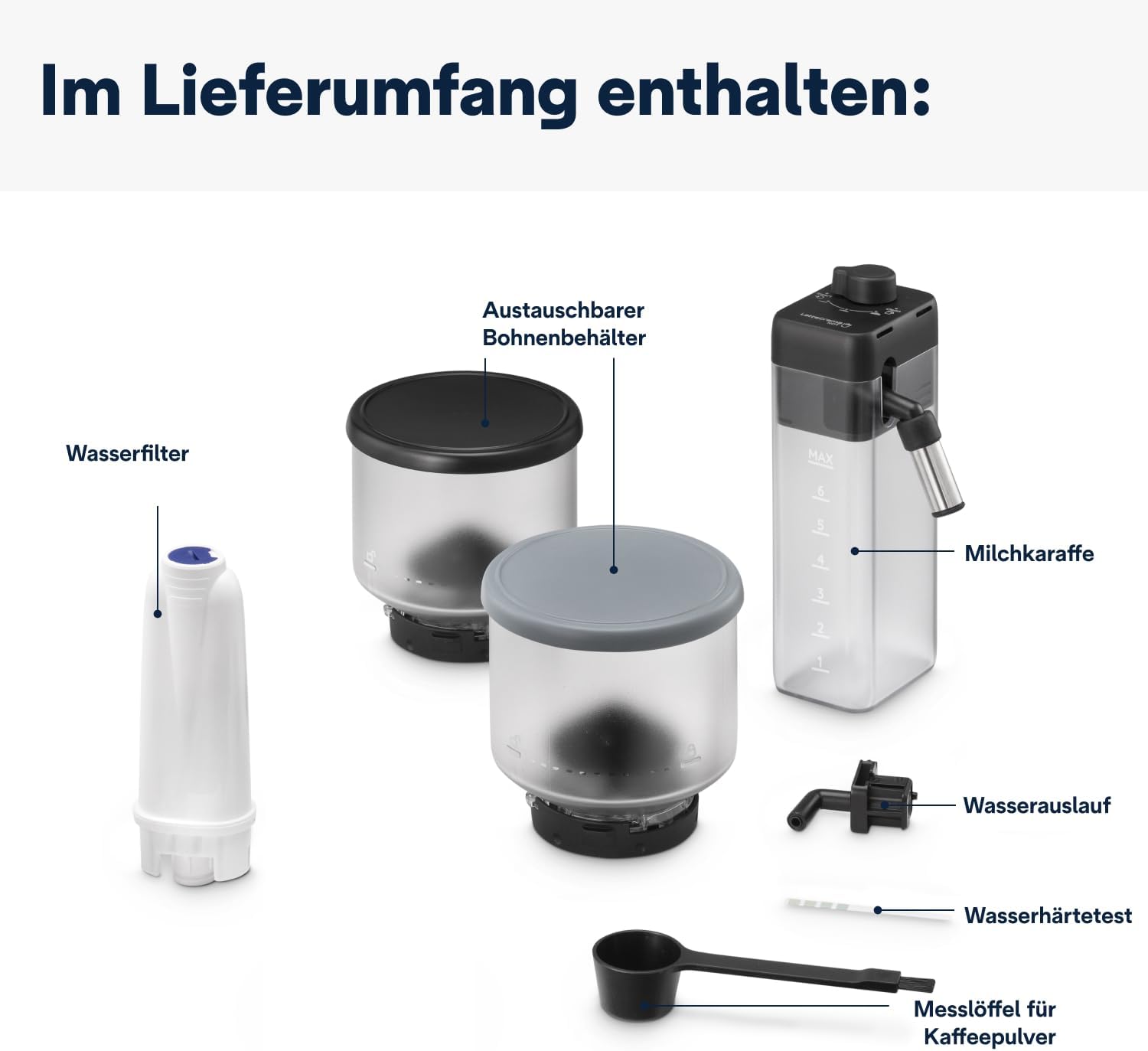 De'Longhi Rivelia EXAM440.55.W Kaffeevollautomat mit LatteCrema Milchsystem, Wechselbarer Bohnenbehälter, 16 Kaffee- & Milchgetränke auf Knopfdruck, Extra-Shot-Funktion, 3,5 Touch-Display, Weiß