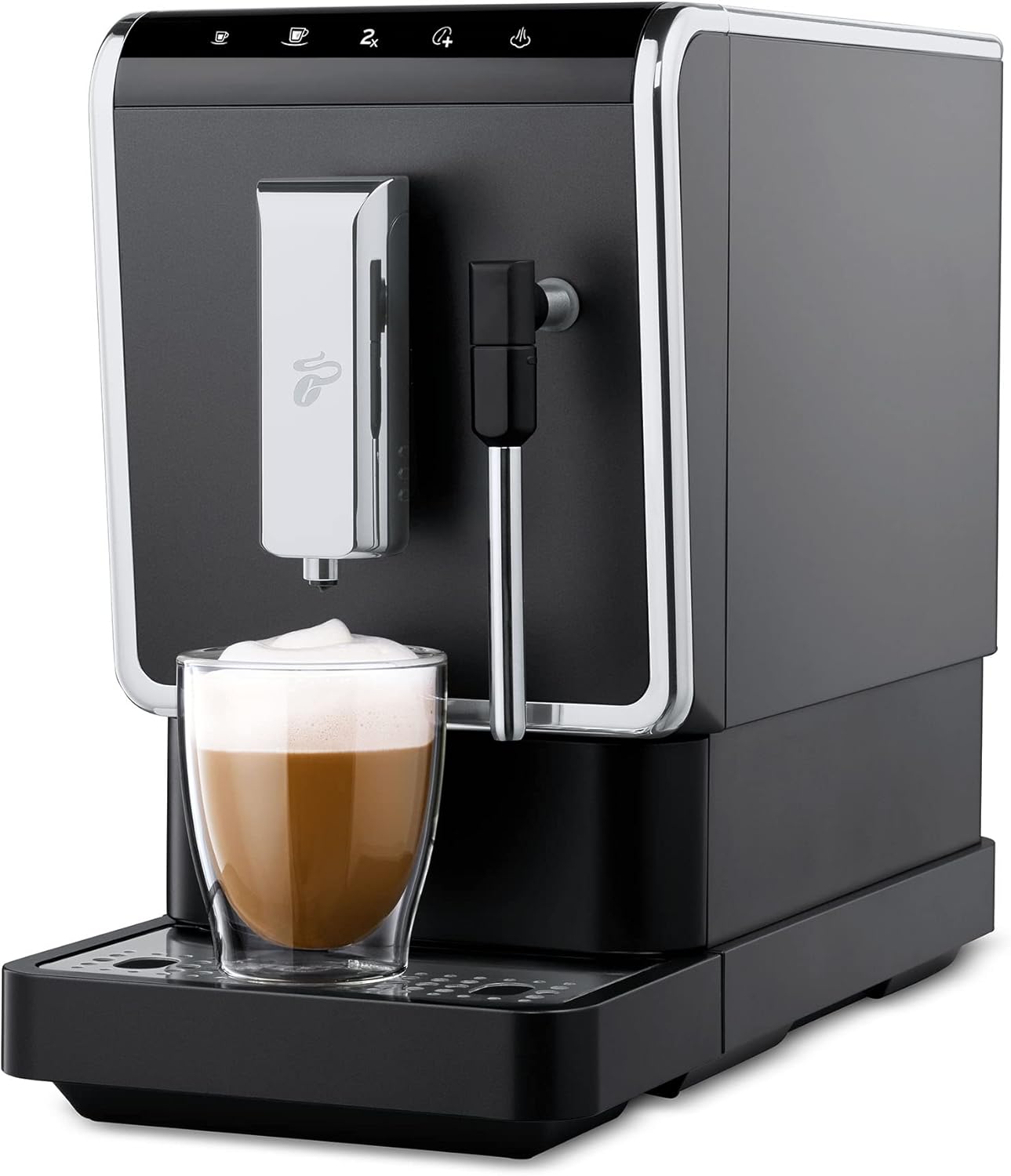Tchibo Kaffeevollautomat Esperto Latte mit Milchaufschäumfunktion für Caffè Crema, Espresso und Milchspezialitäten, Anthrazit