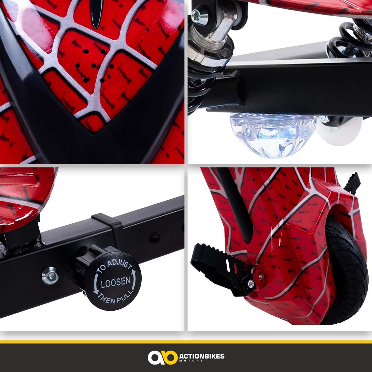 Actionbikes Motors Kinder Elektro Driftscooter | 𝟐𝟓𝟎 Watt Motor - Drift Cart 360°- 3 Geschwindigkeitsstufen - LED-Beleuchtung - Sitz verstellbar - Bluetooth - Drift Kart - Drift Auto (Space Purple)