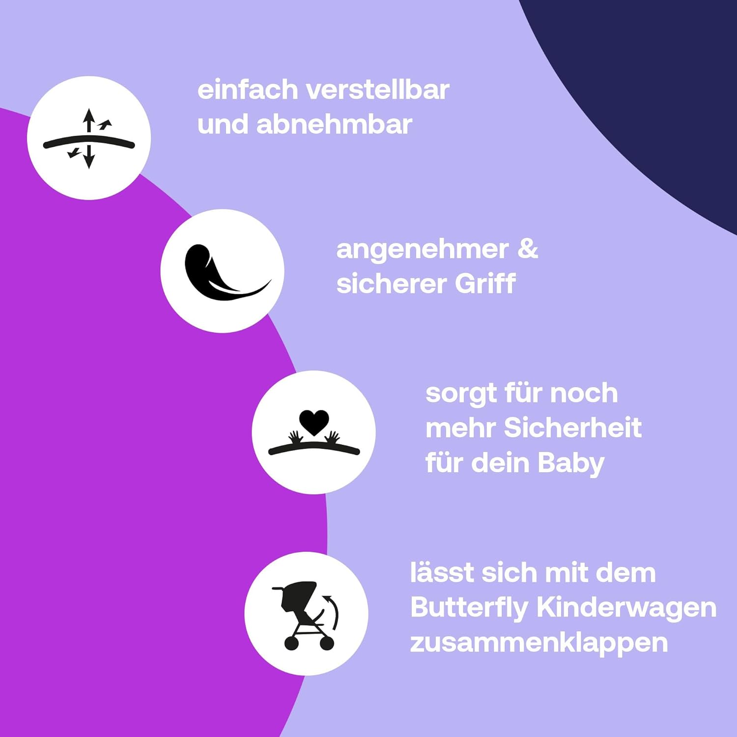 Bugaboo Butterfly ultrakompakter Reise-Kinderwagen, klein & leicht, einhändig faltbar und einfach zu lenken, ergonomischer City-Buggy für Babys ab 6 Monaten, mit viel Stauraum, Stormy Blue
