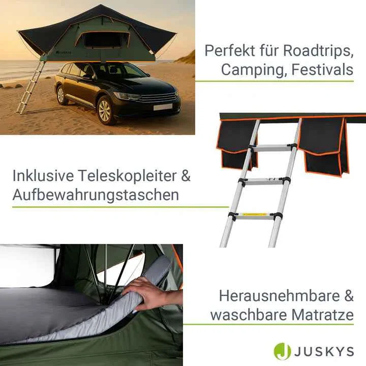 Autodachzelt fr 2 Personen Lago mit Matratze