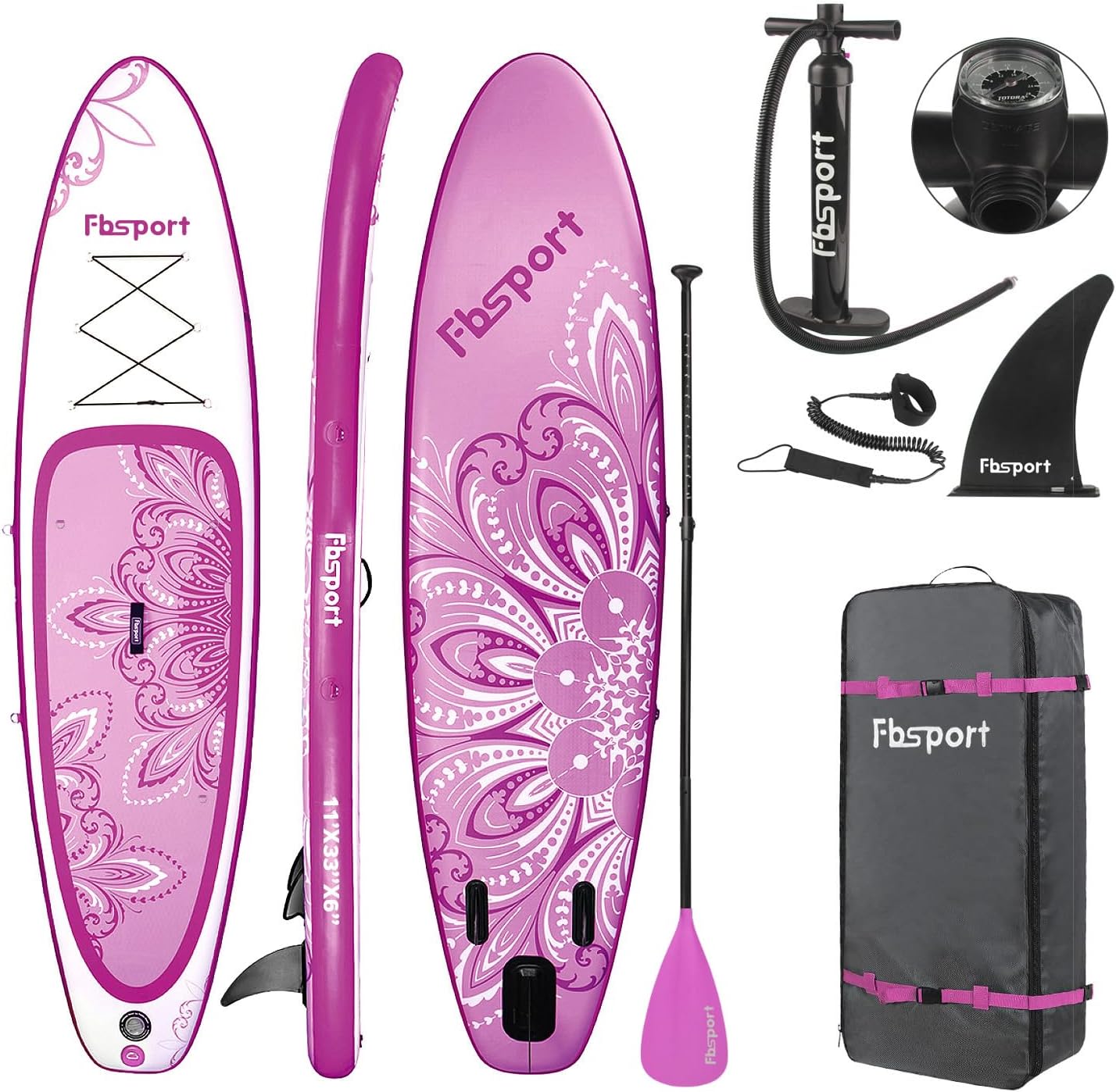 Premium-Stand-Up-Paddle-Board, Yoga-Board mit strapazierfähigem SUP-Zubehör und Tragetasche | Breiter Stand, Surf-Kontrolle, rutschfestes Deck, Leine, Paddel und Pumpe für Jugendliche und Erwachsene
