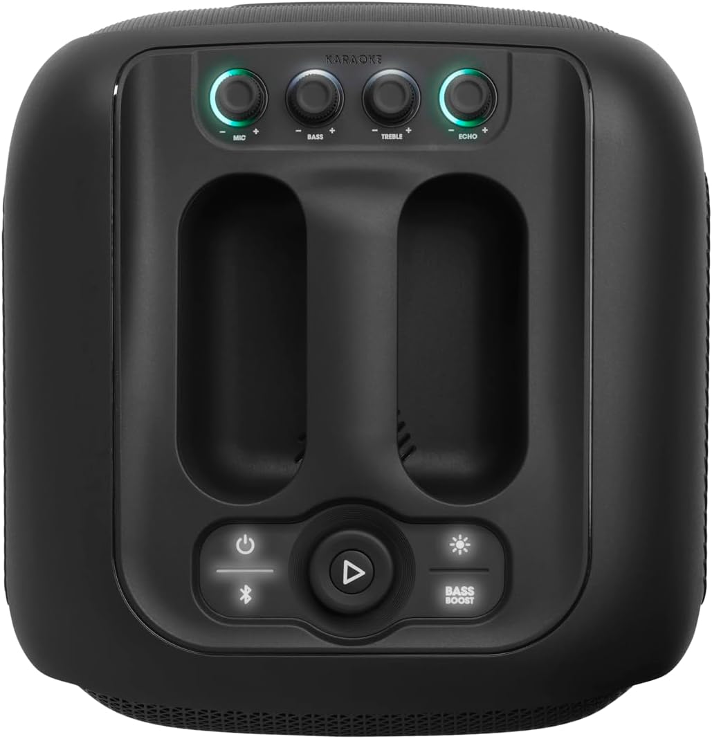 JBL PartyBox Encore – Tragbarer Party-Lautsprecher für drinnen und draußen – Mit eingebauten Lichtern, IPX4-Design und tiefem Bass – 10 Stunden Laufzeit – Schwarz