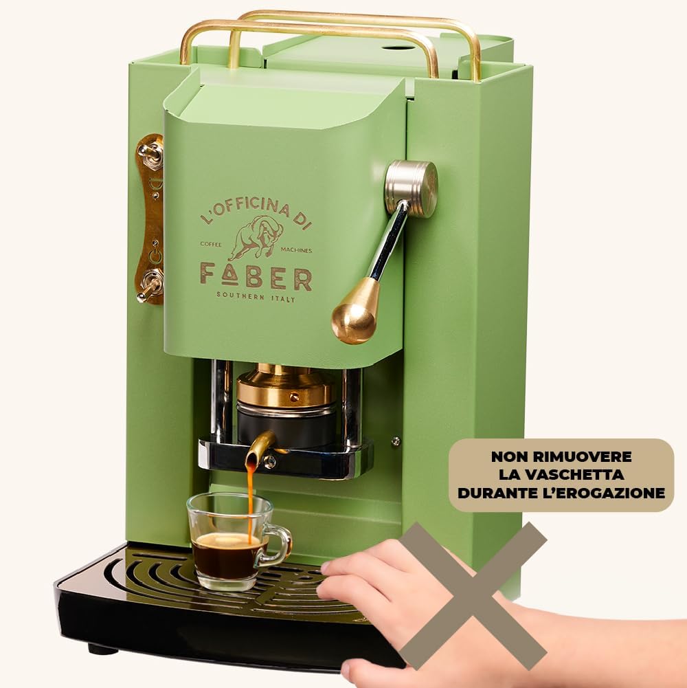 Faber PRO Total Deluxe Kaffeemaschine aus Messing, 44 mm Ese Papier, 1.3 liters, (Weiß)