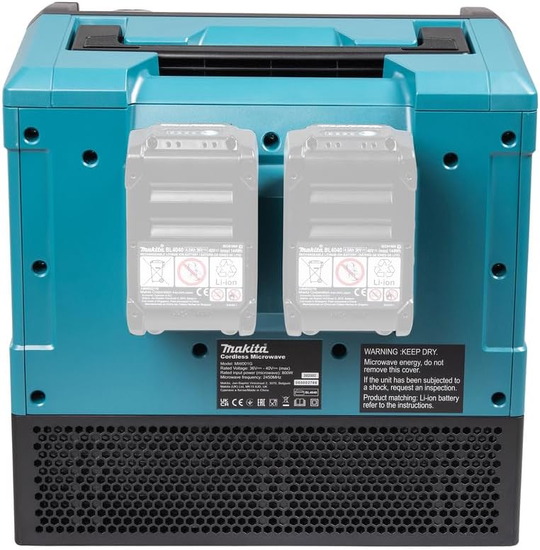 Makita MW001GZ Akku-Mikrowelle 40V max. 350/500 W, 8 l (ohne Akku, ohne Ladegerät)